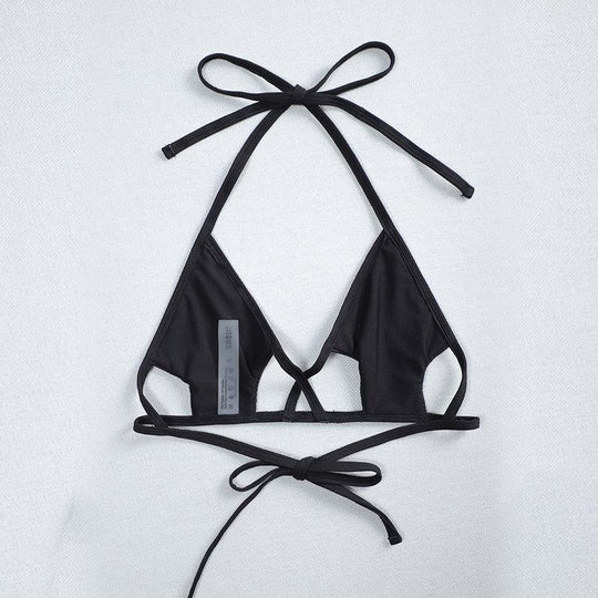 Damen Triangel-Bikini mit raffiniertem Schnitt und dekorativen Bindebändern EB