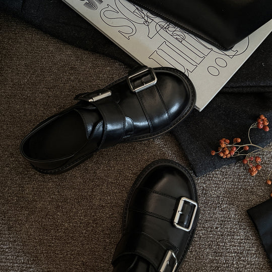 Damen Komfortable Schnürschuhe mit modischem Doppelschnallenverschluss EB