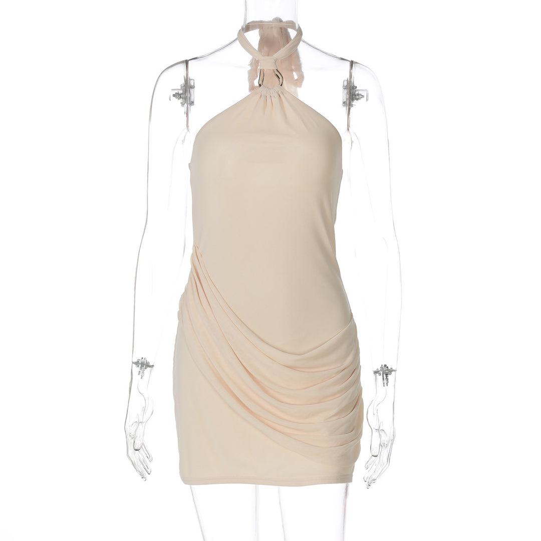 Damen Halterneck Minikleid mit raffinierten Drapierungen EB