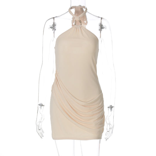 Damen Halterneck Minikleid mit raffinierten Drapierungen EB