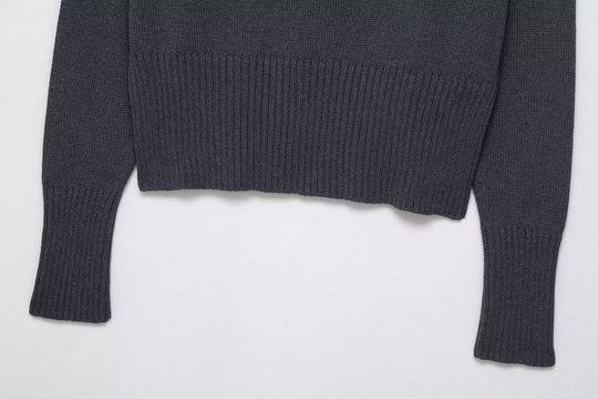 Damen eleganter Oversized-Strickpullover mit weitem Rundhalsausschnitt EB