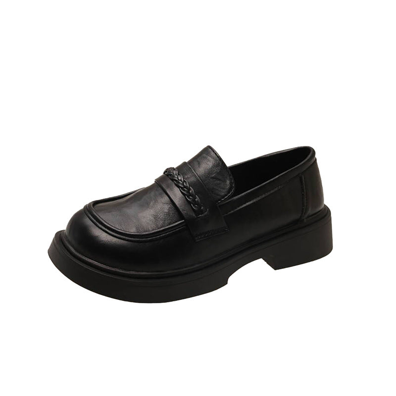 Damen modische Mokassins mit innovativem Plateau-Heel und dezenter Schnallenverzierung EB