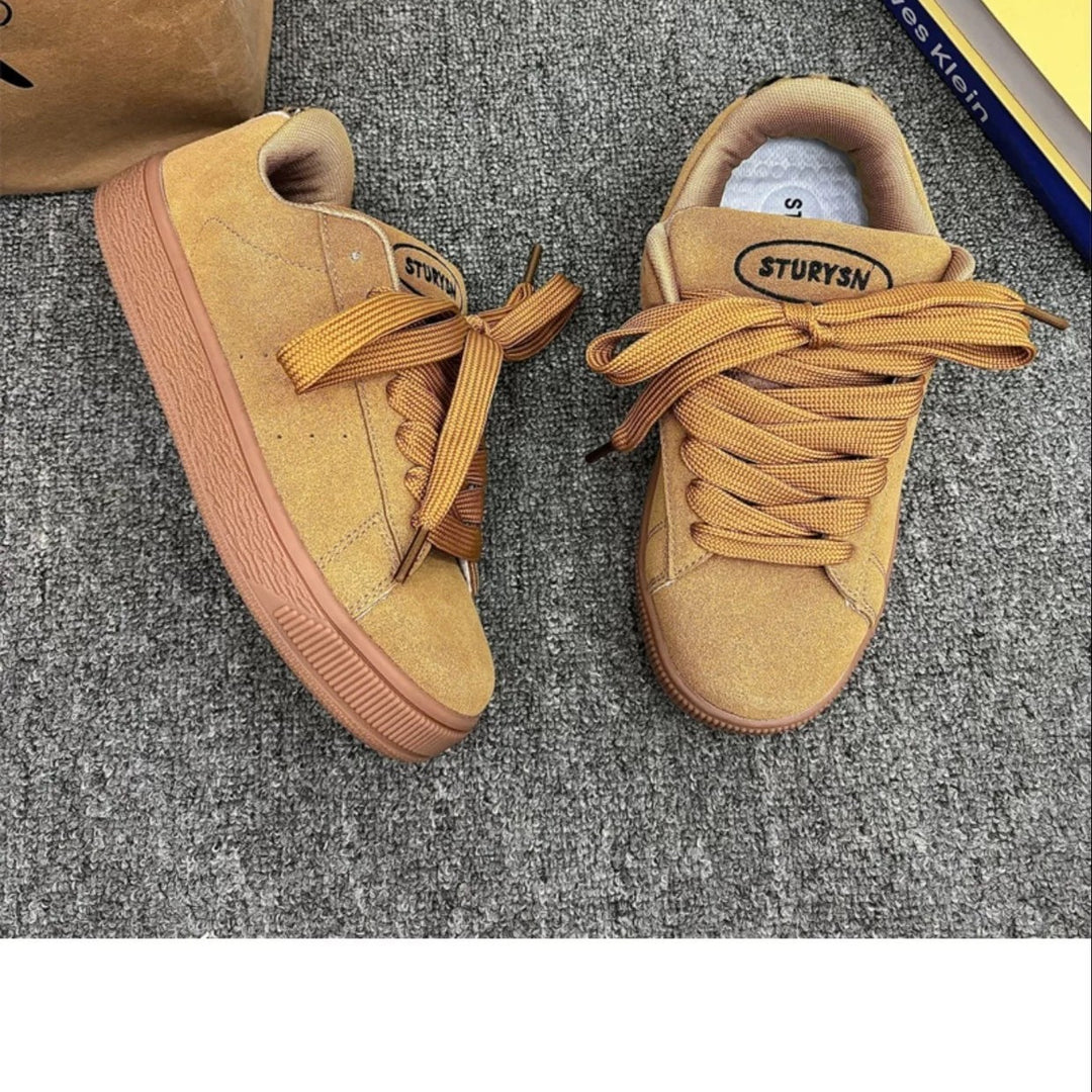 Damen modische Sneaker mit luxuriösem Veloursleder und komfortabler Dämpfung EB