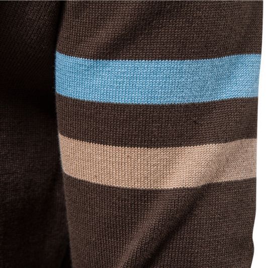 Herren Strickjacke mit modernem Zipper und sportiven Farbstreifen EB