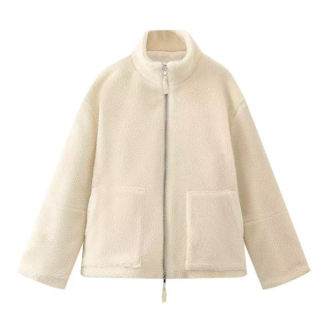 Damen Fleecejacke mit hohem Kragen und Reißverschluss EB