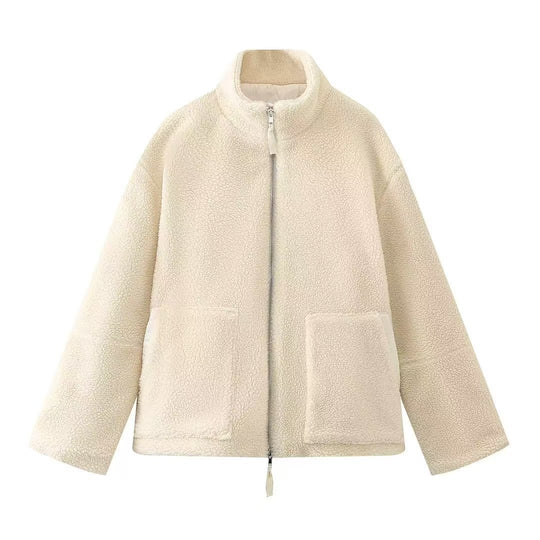 Damen Fleecejacke mit hohem Kragen und Reißverschluss EB