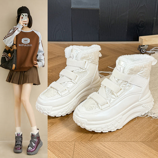 Damen hochgeschnittene Winter Sneakers mit kuscheligem Innenfutter und rutschfester Sohle EB