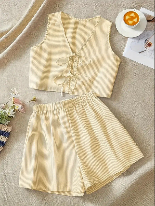Damen Lounge-Wear Set mit Raffung und Rückenschnürung EB
