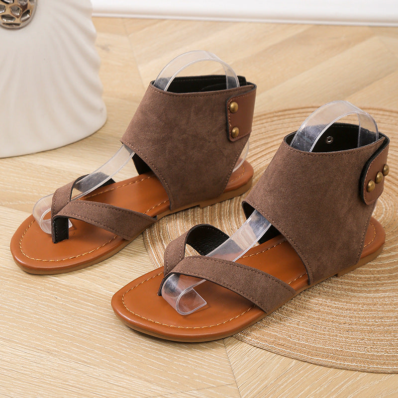 Damen Sandalen mit verstellbarem Knöchelriemen und modischem Cut-Out-Design EB