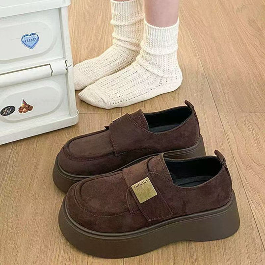 Damen Chunky Clogs aus weichem Wildleder mit verstellbarem Klettverschluss EB