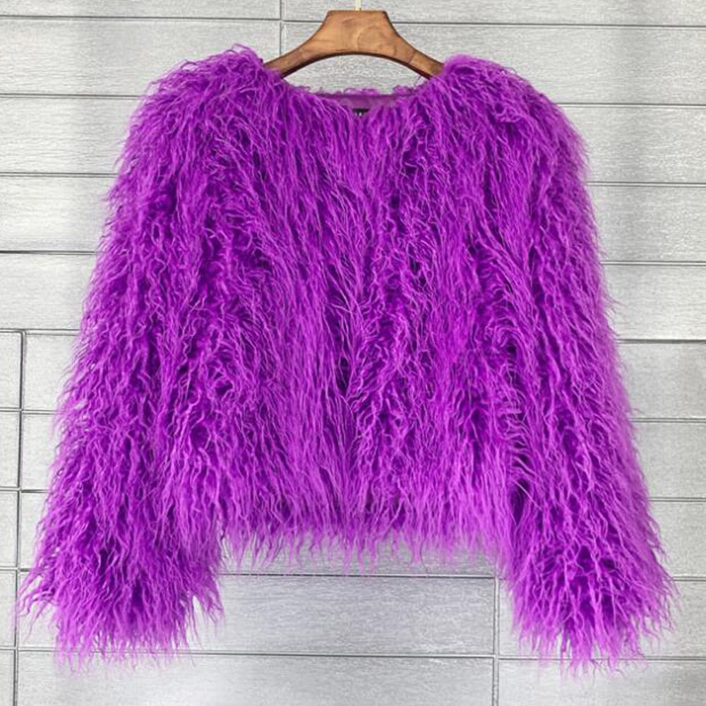 Damen statement Fleece-Jacke mit voluminösem Look EB