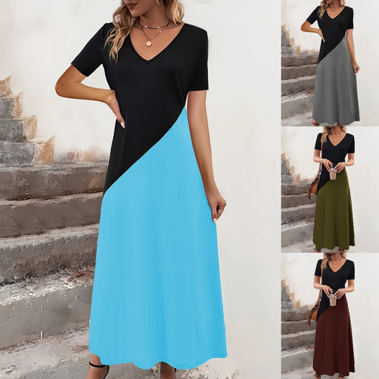 Maxikleid mit Farbblock für Damen EB