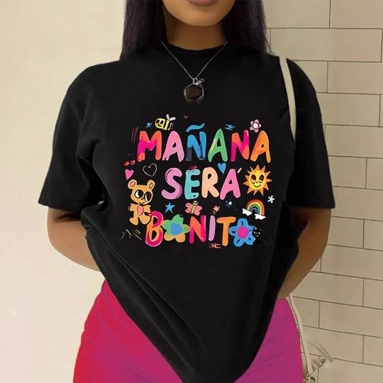 Damen T-Shirt mit kreativem Grafikdesign und inspirierendem Spruch EB