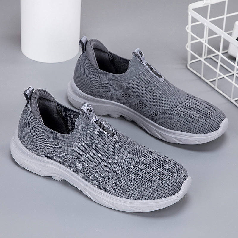 Damen Bequeme Slip-On Fitnessschuhe mit atmungsaktivem Obermaterial EB