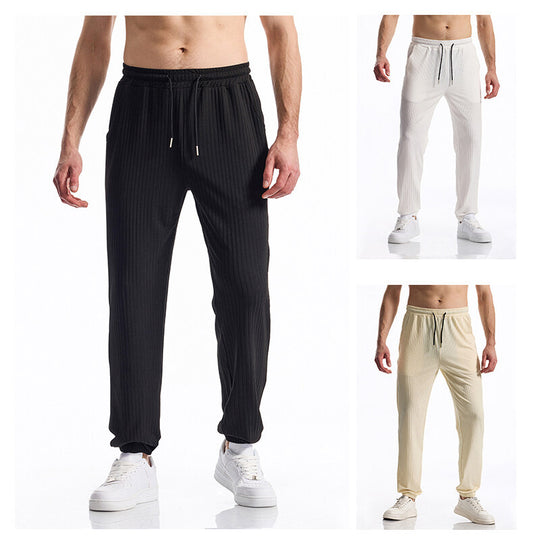 Herren Bequeme Freizeithose mit elastischem Bund und strukturiertem Design EB