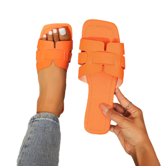 Damen Komfortable Slidesandalen mit modischem Riemen-Design EB