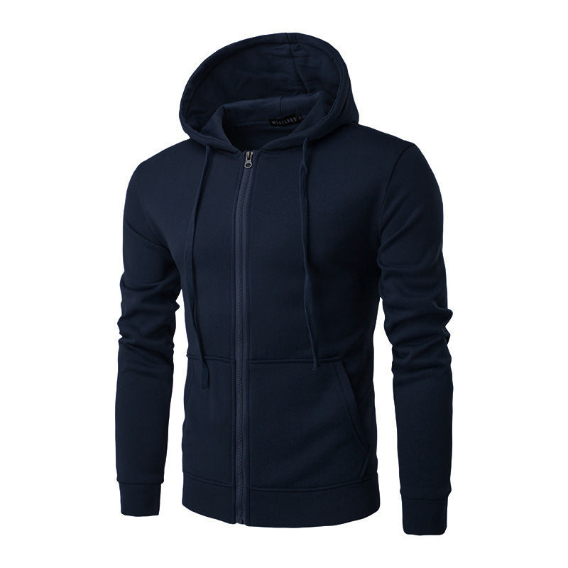 Herren nan schmal geschnittene Zip-Hoodie Jacke mit weichem Fleece-Innenfutter und Kängurutaschen EB
