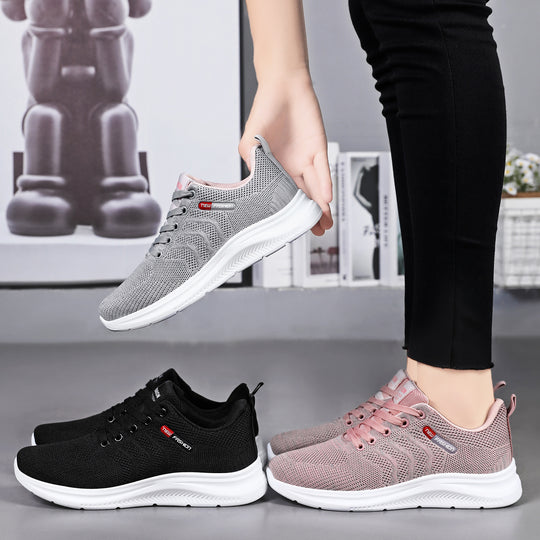 Damen Sportliche Freizeit-Sneaker mit atmungsaktiver Mesh-Oberfläche und dämpfender Sohle EB