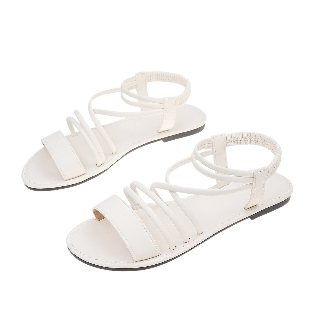 Damen Crossband-Sandalen mit flexiblem Fußbett und elastischem Riemen EB