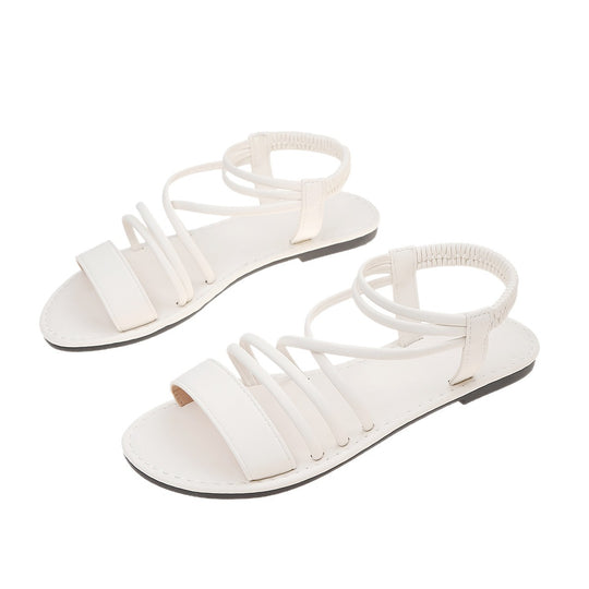 Damen Crossband-Sandalen mit flexiblem Fußbett und elastischem Riemen EB