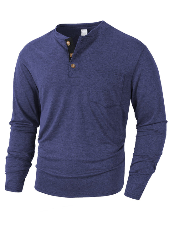 Herren langärmliges Henley-Shirt EB