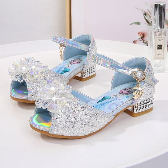 Mädchen Ballerinas mit funkelnden Akzenten und Blumenapplikation EB