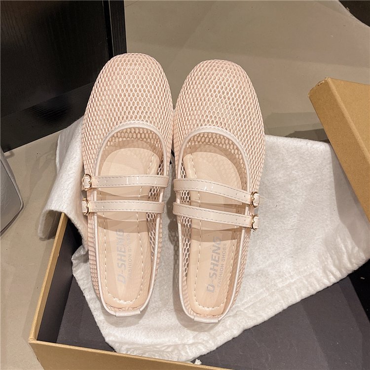 Damen atmungsaktive Ballerinas mit Doppelschnalle EB