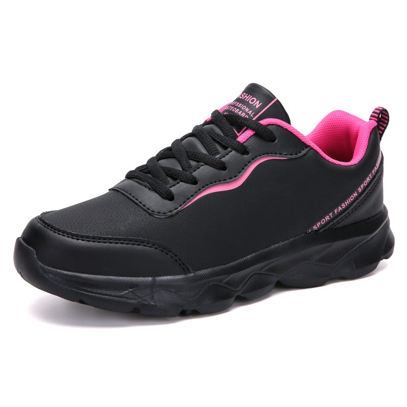 Damen nan urbaner Kunstleder-Sneaker mit gepolstertem Fersenkragen, stoßdämpfender Leichtsohle und Fersenlasche EB