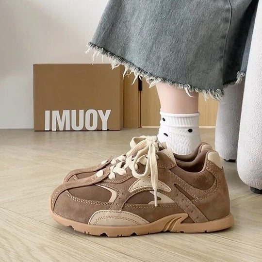 Damen Komfortable Freizeitsneaker mit atmungsaktivem Wildleder-Obermaterial und dämpfender Sohle EB