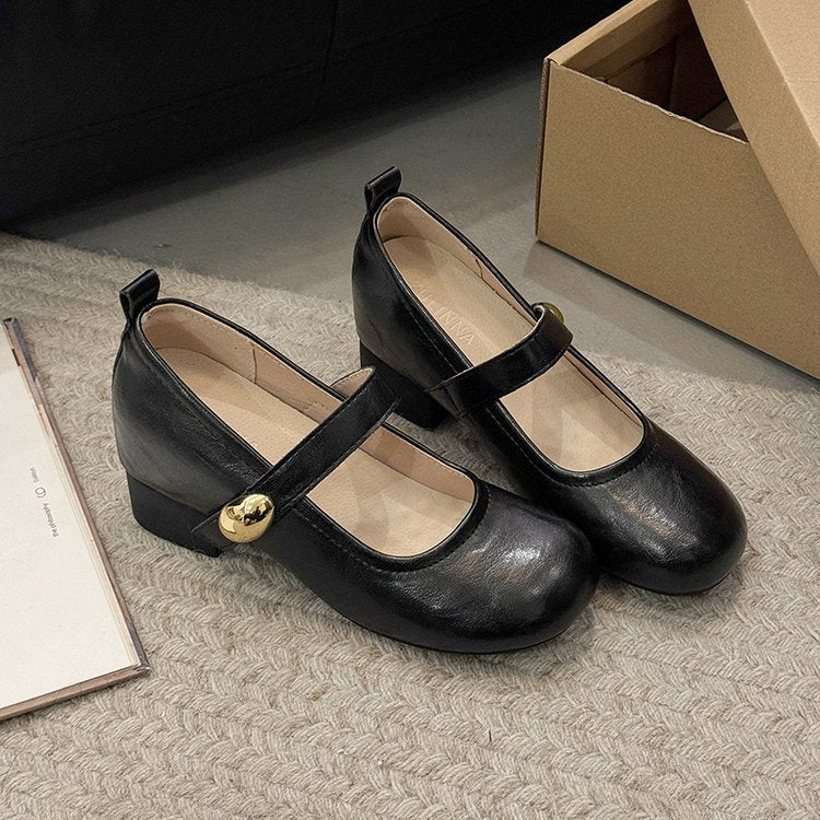 Damen elegantes Mary Jane Schuhwerk mit verstellbarem Riemen EB