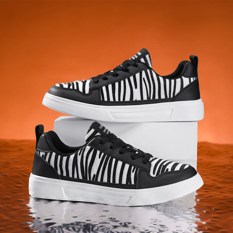 Damen Sportliche Sneakers mit elastischer Schnürsystem und modischem Streifenmuster EB