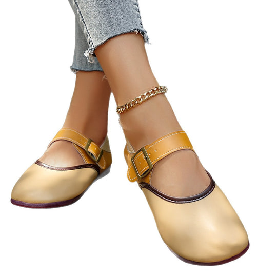 Damen modische Halbschuhe mit dekorativem Riemen und flexibler Sohle EB