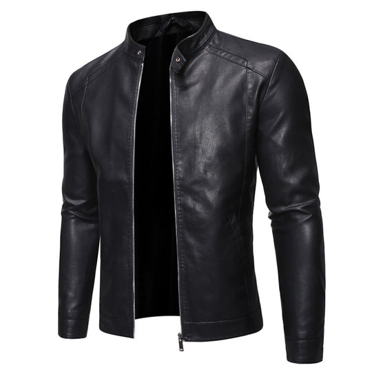 Herren jacke mit modernem Stehkragen und glattem Finish EB