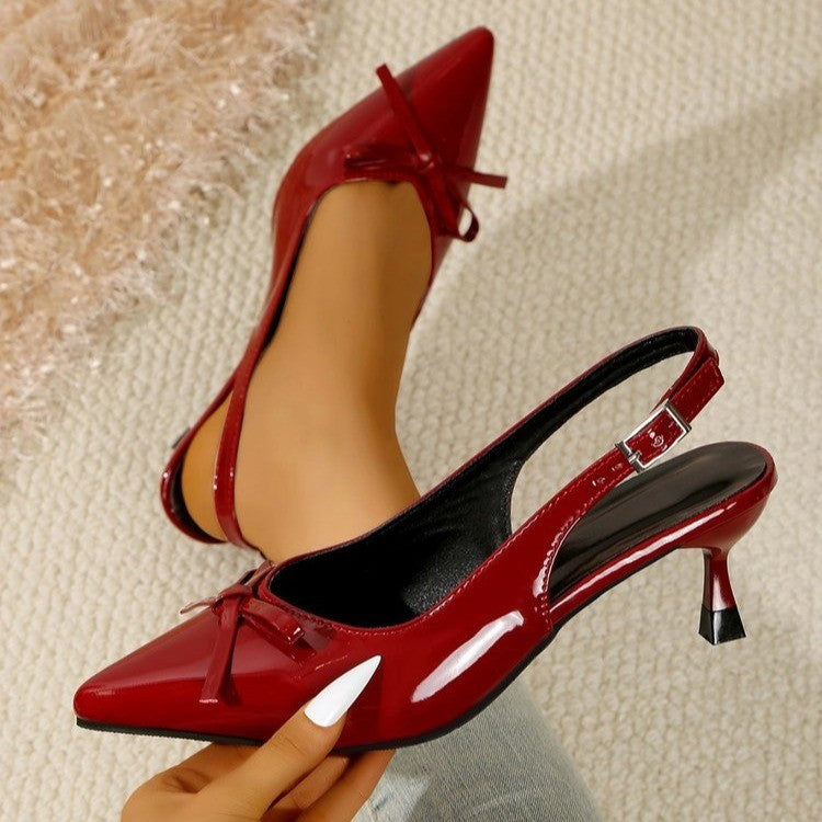 Damen Slingback-Pumps mit eleganter Schleifen-Detail und modischem Absatz EB