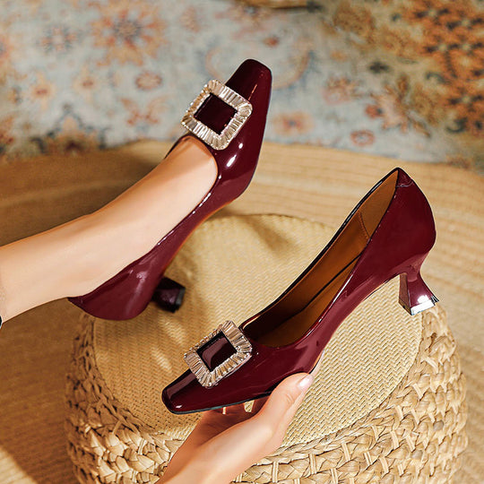 Damen elegante Ballerinas mit geschmackvollem Strassakzent EB