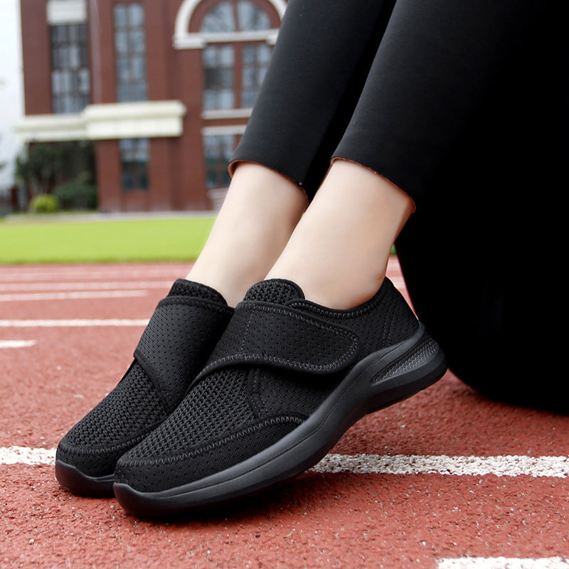 Damen Bequeme Tragbare Sneakers mit elastischem Klettverschluss EB