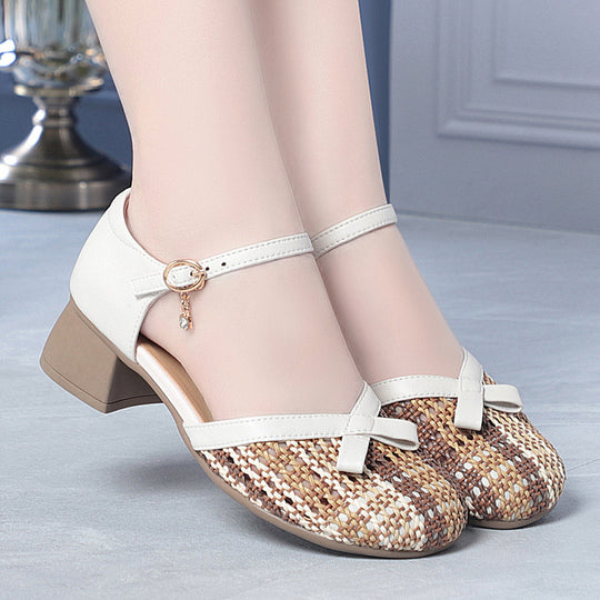 Damen Sling-Pumps mit flacher Riemchen-Detail EB