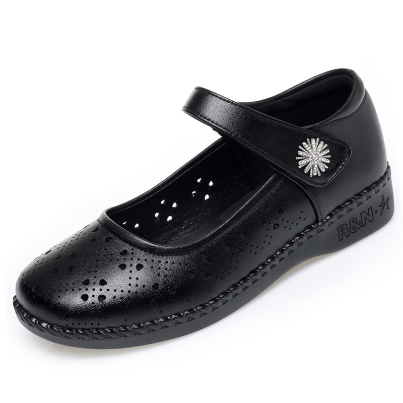 Damen Ballerinas mit verstellbarem Riemen und modischem Lochmuster EB
