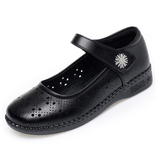 Damen Ballerinas mit verstellbarem Riemen und modischem Lochmuster EB