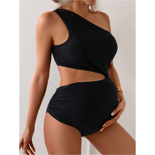 Damen Einseitiger Badeanzug mit kreativen Cut-Outs EB
