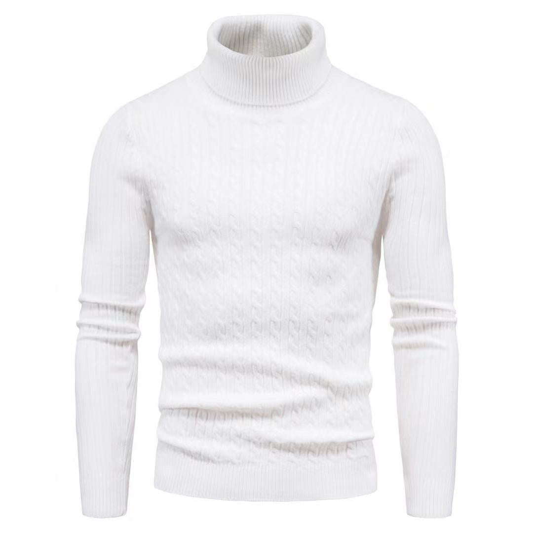 Herren Rollkragenpulli mit strukturiertem Zopfmuster EB