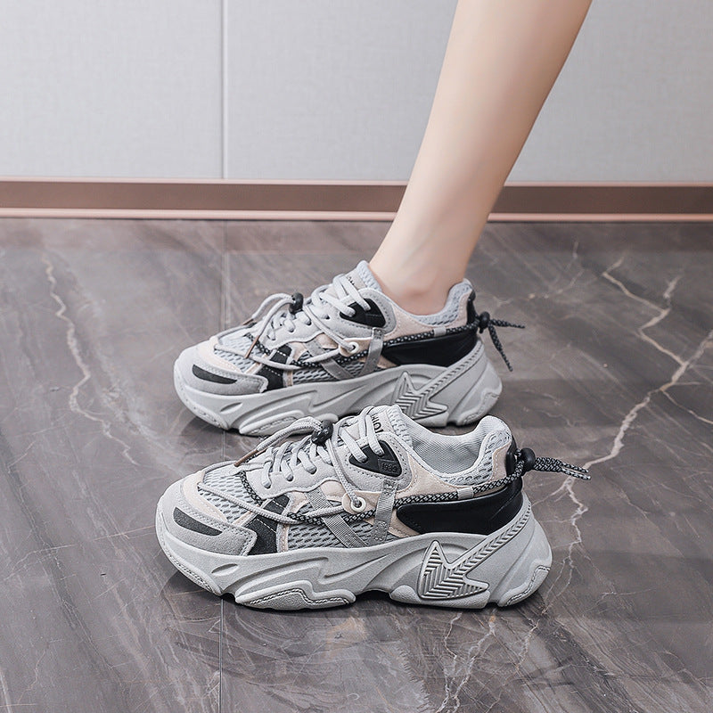 Damen Sportliche Chunky Sneakers mit atmungsaktivem Obermaterial und rutschfester Sohle EB