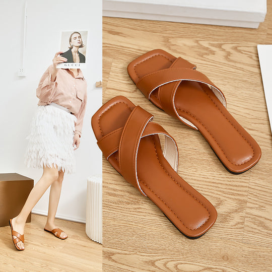 Damen Bequeme Kreuzriemen-Sandalen EB