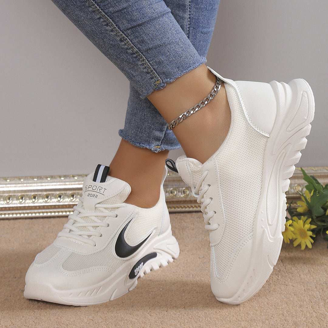 Damen Sportliche Sneakers mit atmungsaktiver Mesh-Oberfläche und stabiler Laufsohle EB