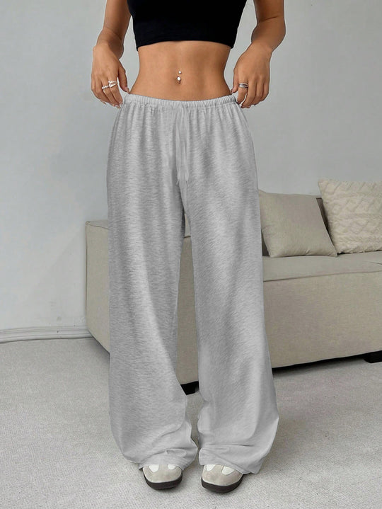 Damen nan weiter Highwaist Palazzo-Jogger mit elastischem Komfortbund, Kordelzug und seitlichen Eingrifftaschen EB