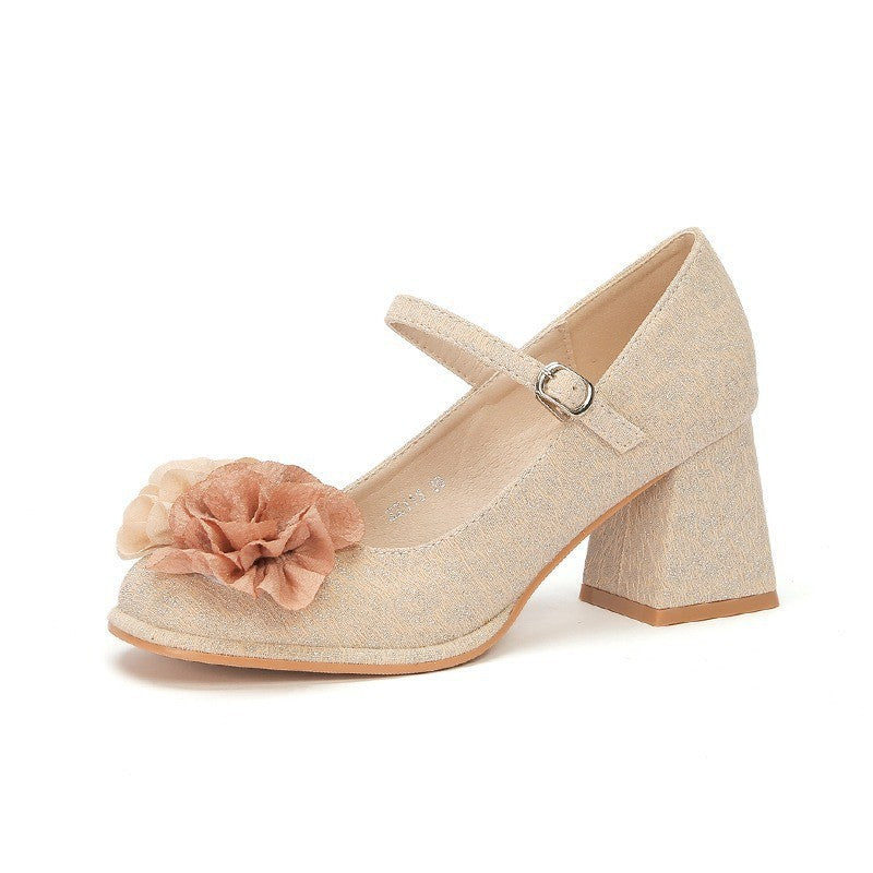 Damen elegante Abend-Schuhe mit blumiger Applikation EB