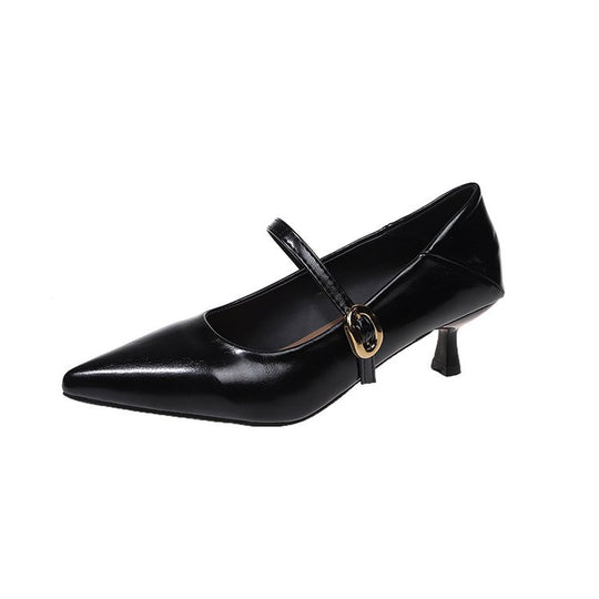 Damen elegante Pumps mit schmaler Schnalle EB