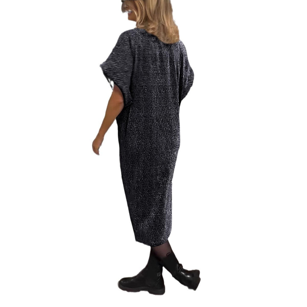 Damen Elegantes Wickelkleid mit strukturiertem Stoff und Taillengürtel EB