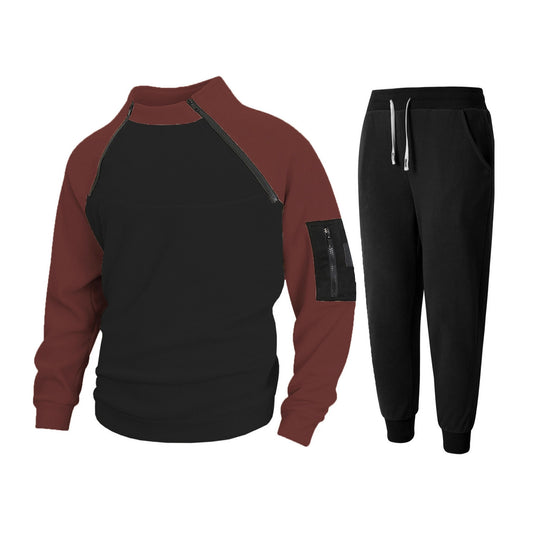 Herren Sportliches Oberteil mit funktionalem Reißverschluss und komfortabler Jogginghose EB