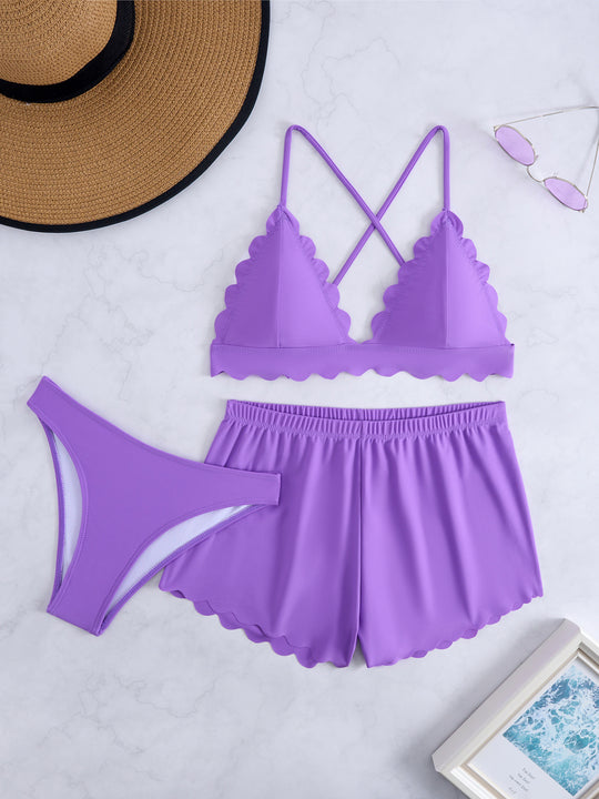 Damen Triangel-Bikini mit Shorts EB